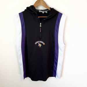 NFL Minnesota Vikings Black Purple White Sleeveless Hoodie